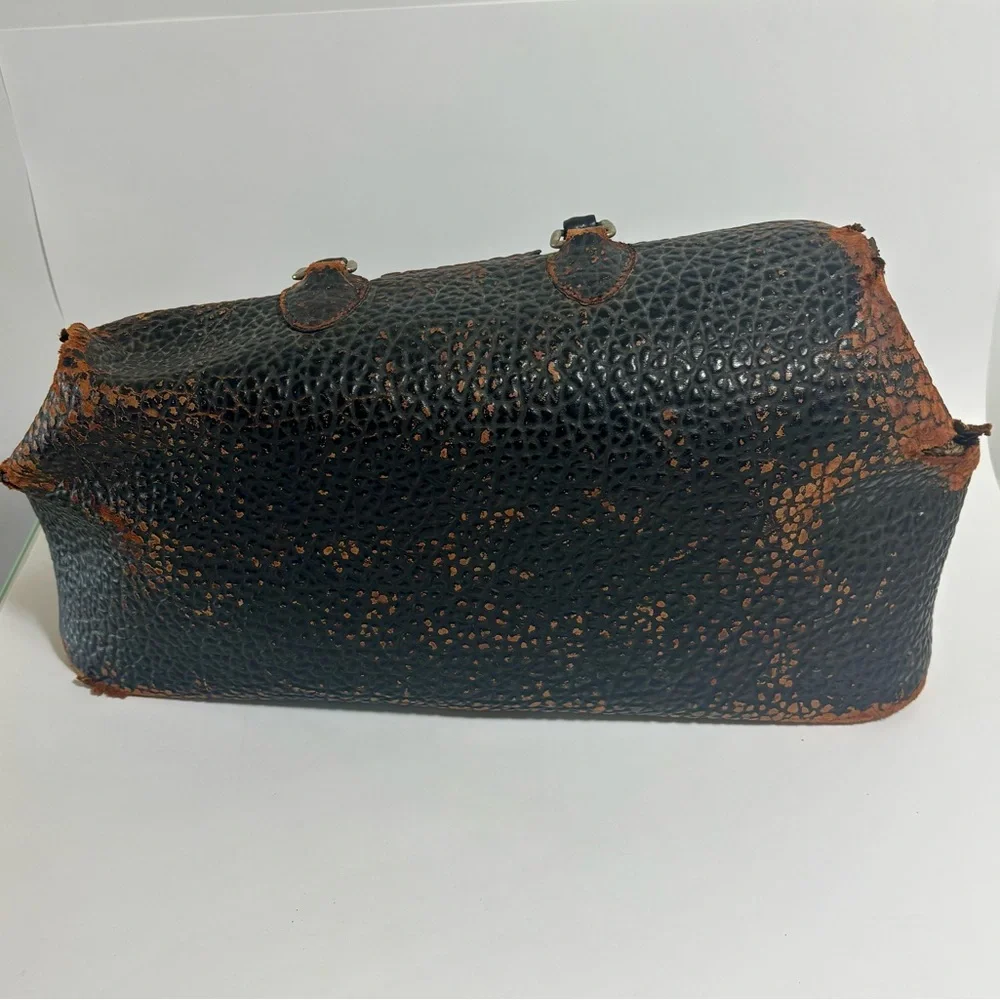 Vintage Leathers Doctors Bag Circa 1920s Leather Handles Lock Closure Bun Feet
